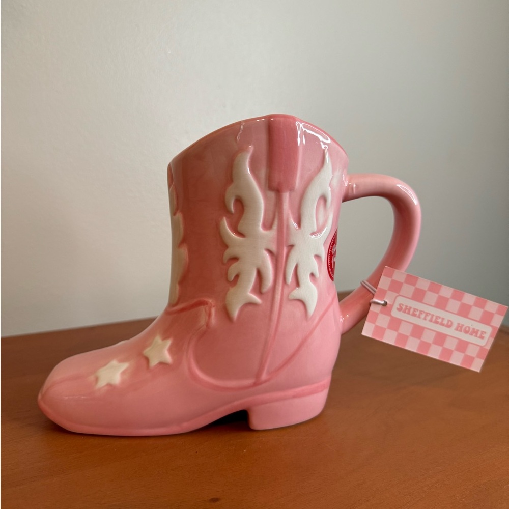 Pink Sheffield Home Cowboy Boot Mug NWT